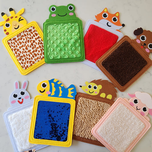 Tarjetas Sensoriales Montessori de Texturas para Bebés y Toddlers