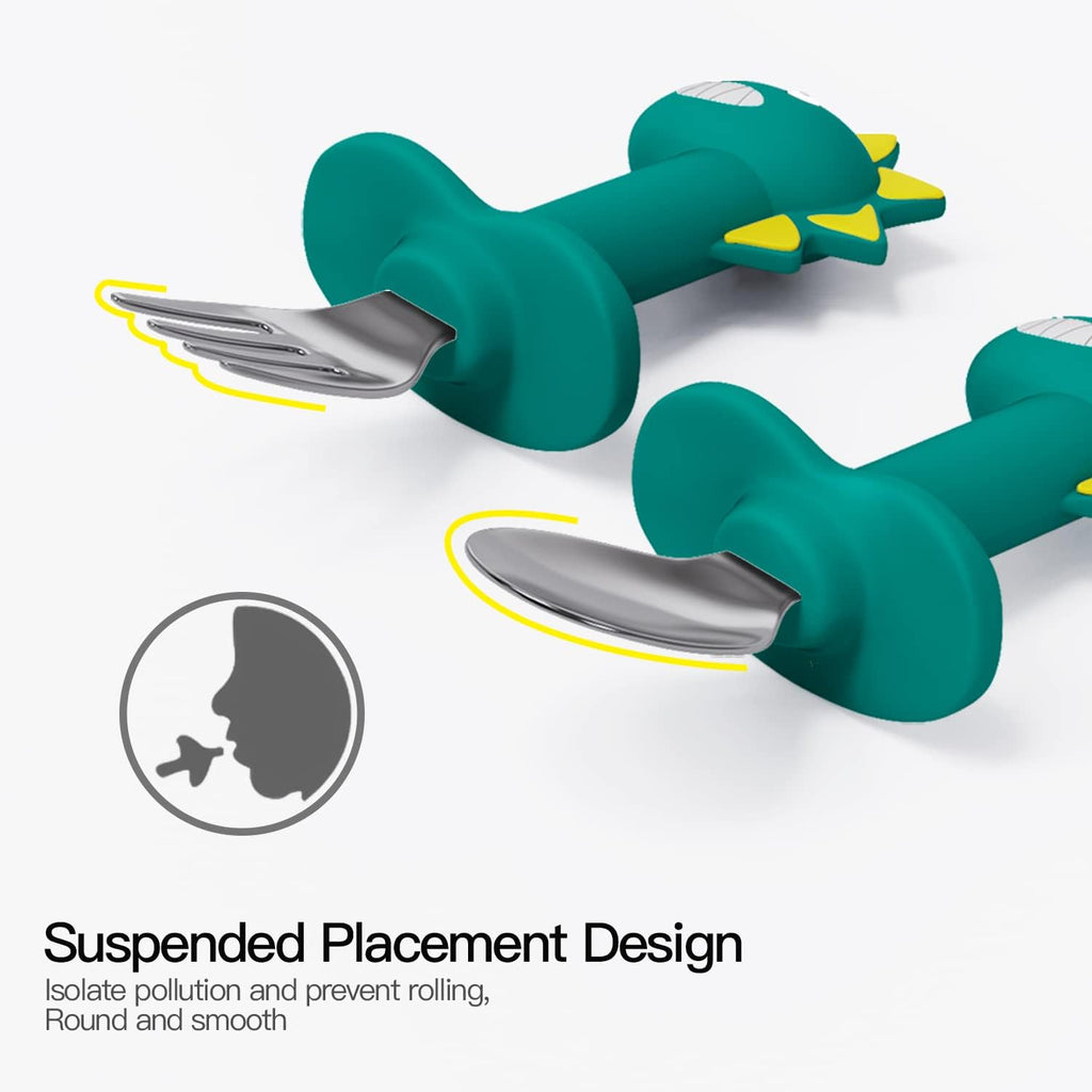 Plato Dinosaurio con cubiertos - Babystepscr