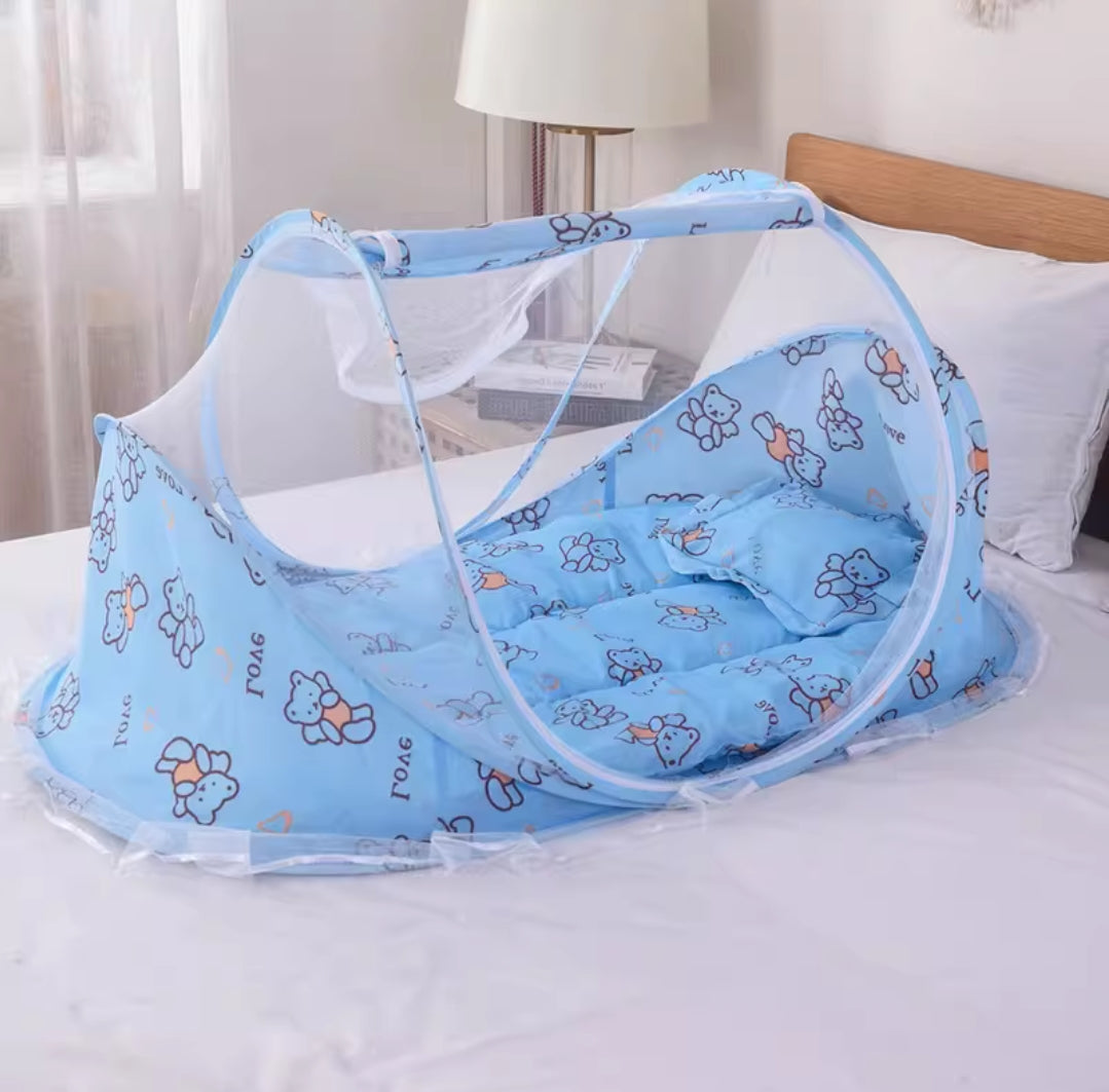 Cama Plegable con Mosquitero para Bebé