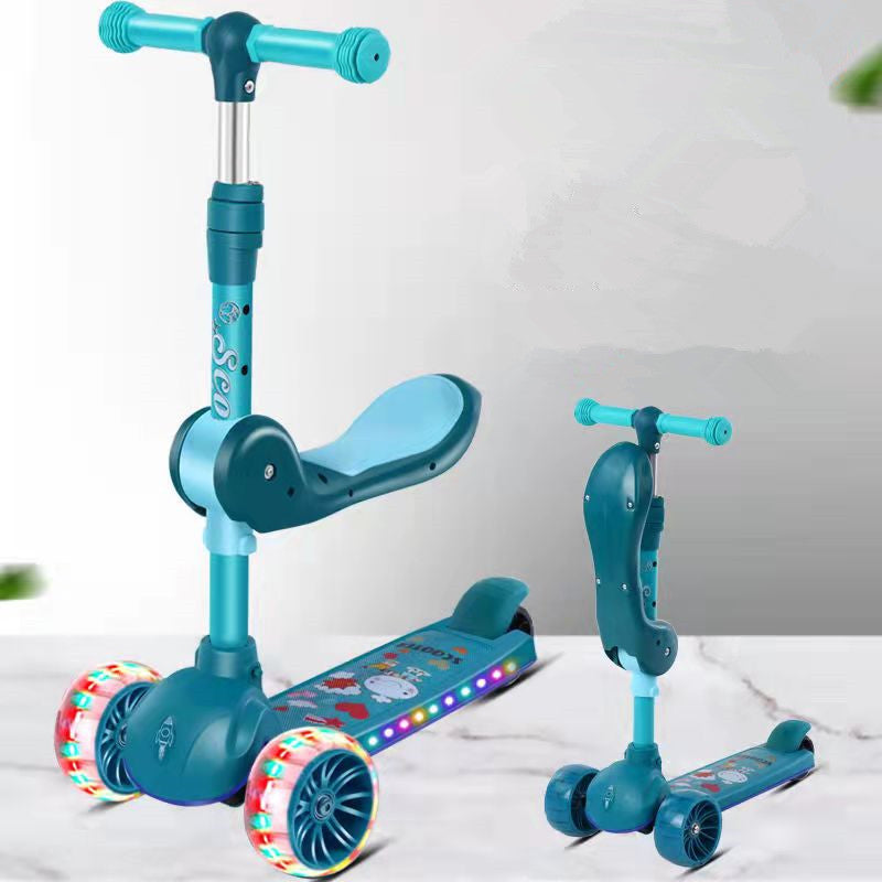 Scooter Infantil de 3 Ruedas con Asiento, Luces y Música