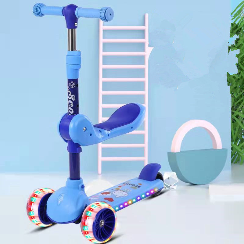 Scooter Infantil de 3 Ruedas con Asiento, Luces y Música