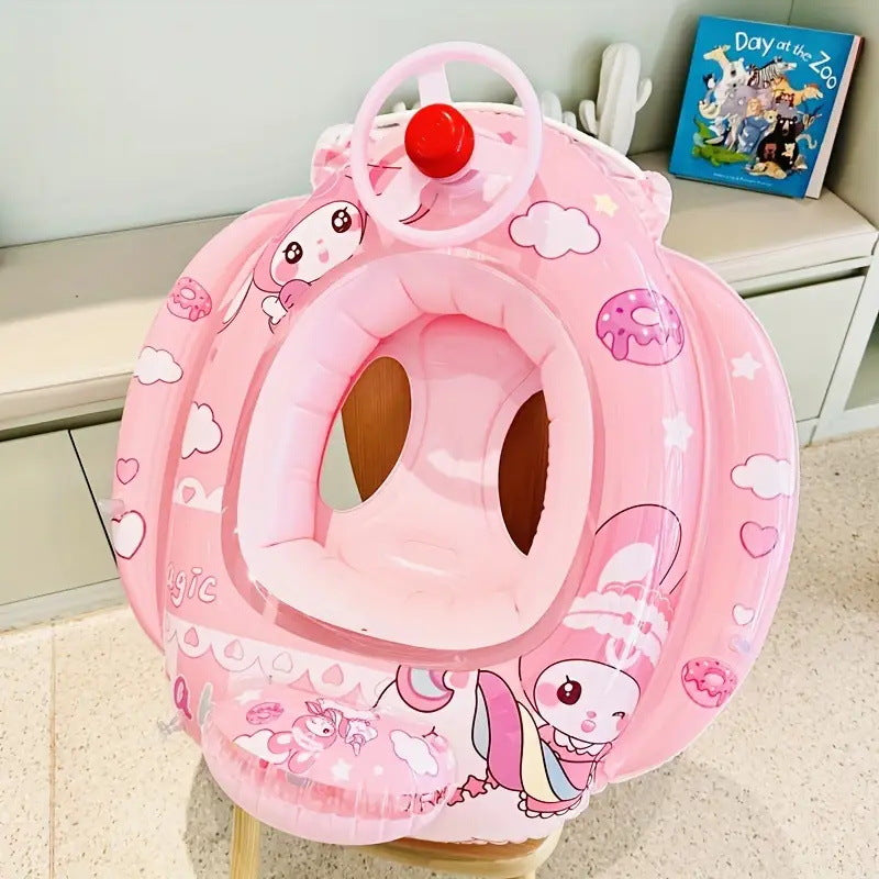 Flotador Inflable para Bebé con Volante – Rosa