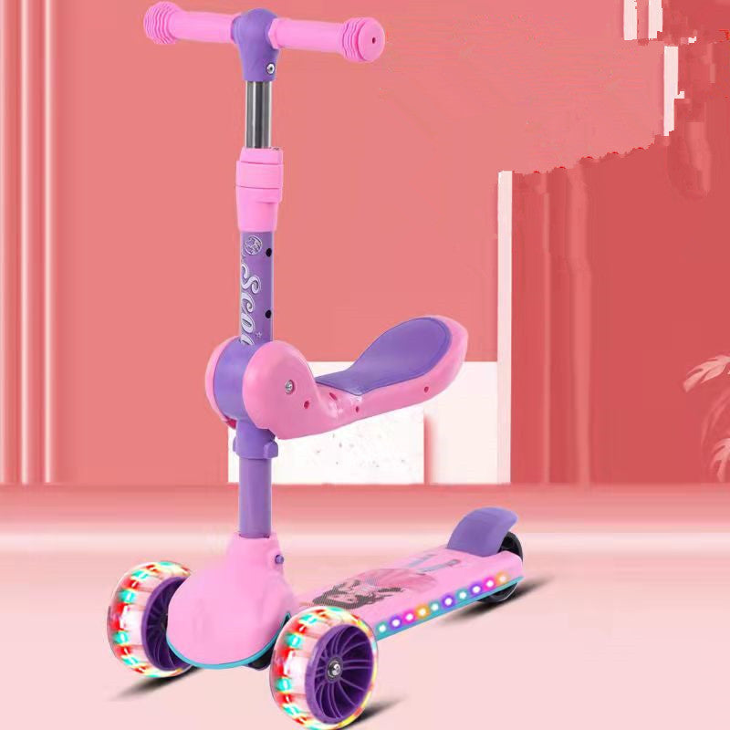 Scooter Infantil de 3 Ruedas con Asiento, Luces y Música