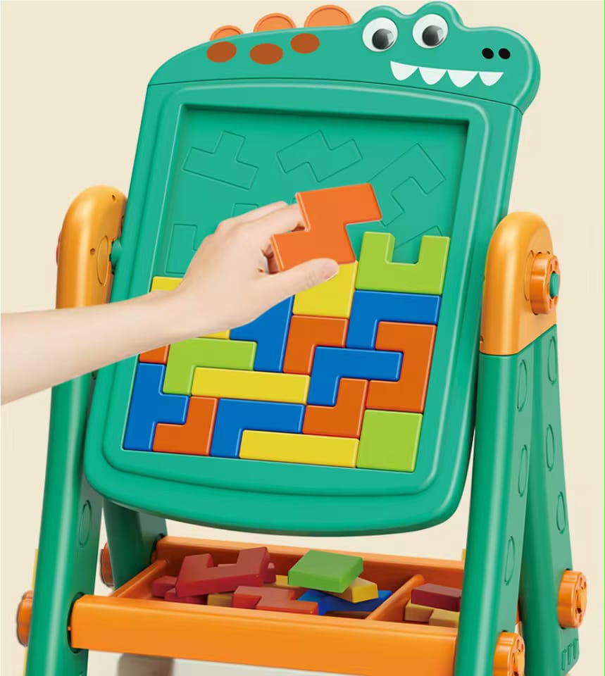 Pizarra Infantil 2 en 1 / Pizarra de Dibujo y Rompecabezas