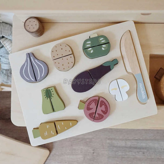 Montessori comida de madera