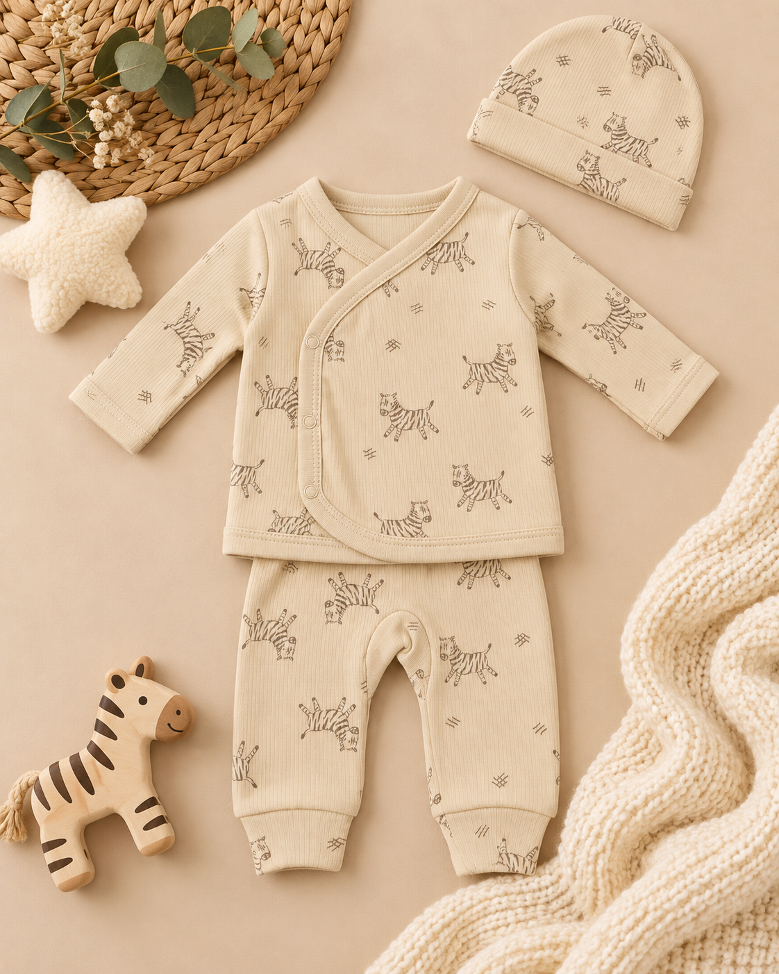Conjunto de Algodón “Little Zebra” – 3 Piezas