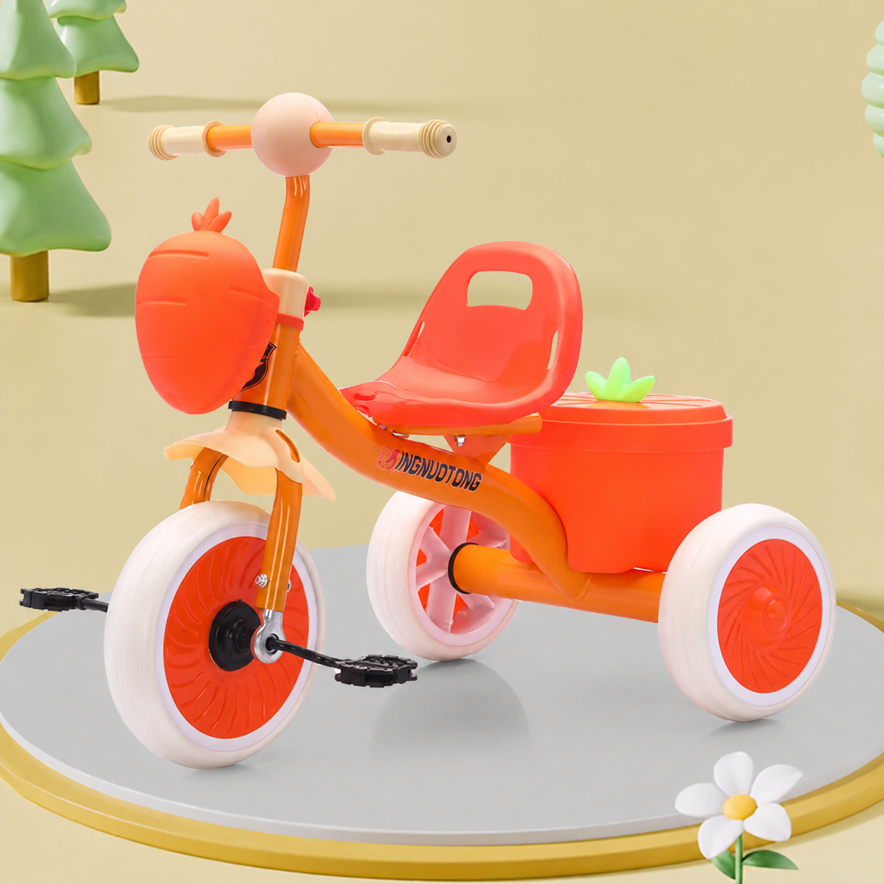 Triciclo Infantil con Canasta de Almacenamiento