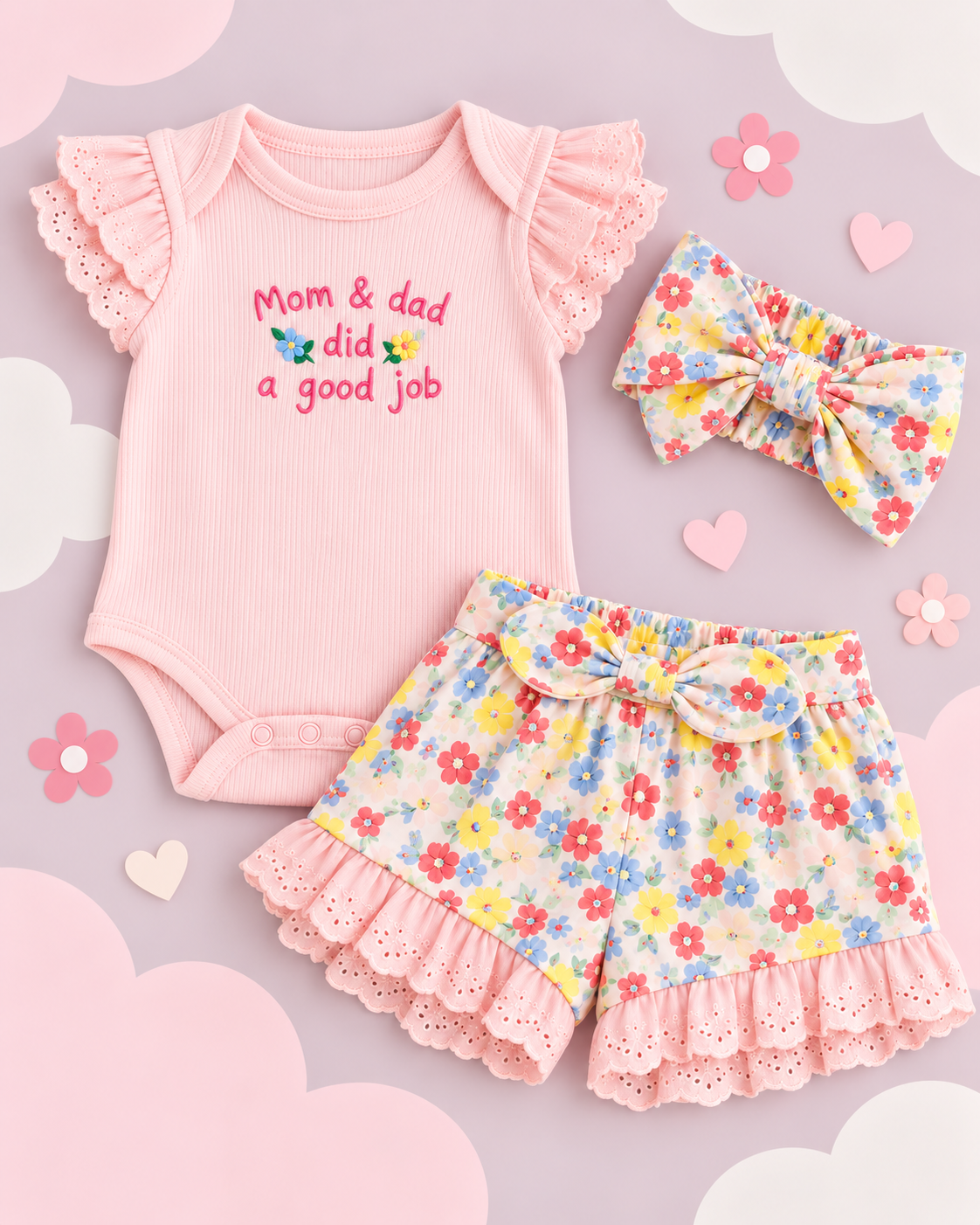 Conjunto “Little Flowers” – 3 Piezas