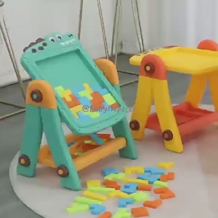 Pizarra Infantil 2 en 1 / Pizarra de Dibujo y Rompecabezas
